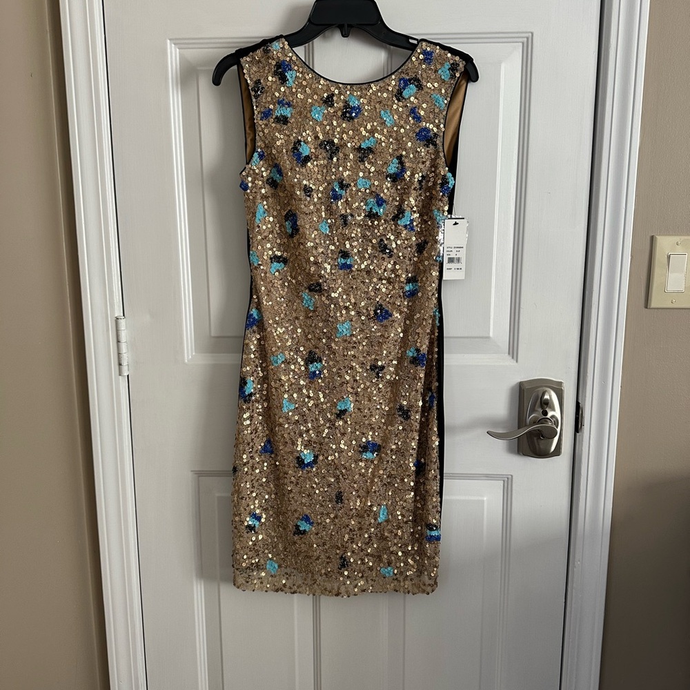 Adrianna Papell Sequin Sheath Midi Dress